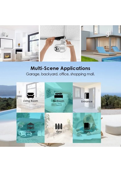 Full Hd 1080P IP66 Wifi Akıllı Haraket Sensörlü Takip 4x Zoom Su Geçirmez Ip Kamera (5256) indirimleri