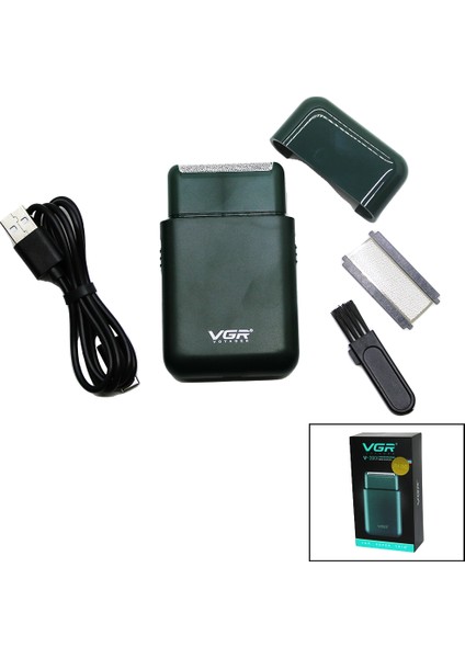 Seyahat Tipi 2ın1 Sıfır Sakal - Çizim Traş Makinesi USB Şarjlı V-390 (5047)