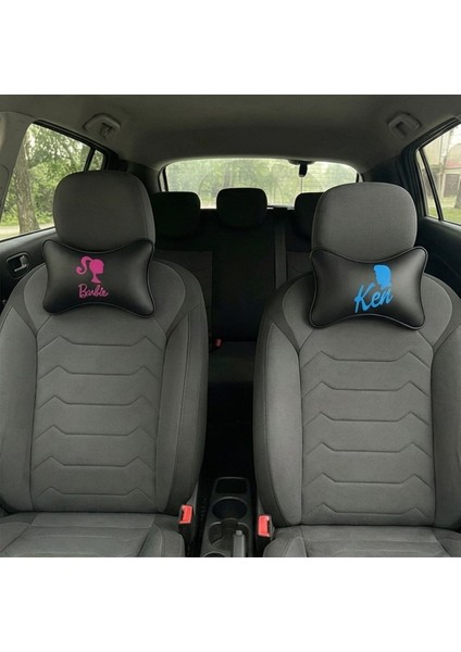 Barbie ve Ken Temalı 2'li Oto Boyun Yastığı Seti - Çiftlere Özel modelleri