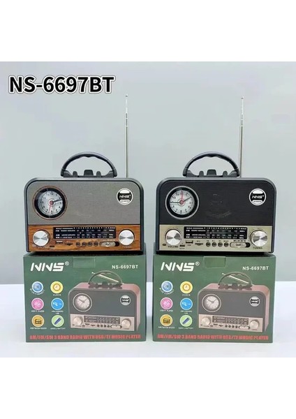 Nns NS-6697BT Taşınabilir Bluetooth Nostaljik Radyo (5314) fırsatları