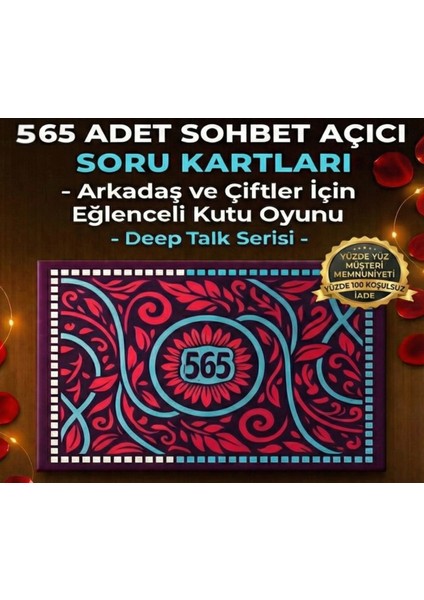 565 Adet Sohbet Başlatıcı Soru Kartları - Arkadaşlar ve Çiftler Için Eğlenceli Kart Oyunu