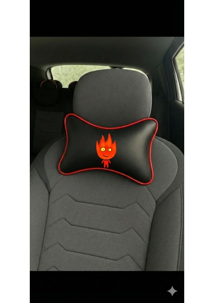 Çiftlere Özel Ateş ve Su Tasarımlı 2'li Oto Boyun Yastığı Seti modelleri