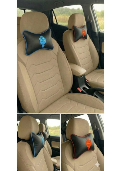 Çiftlere Özel Ateş ve Su Tasarımlı 2'li Oto Boyun Yastığı Seti indirimleri