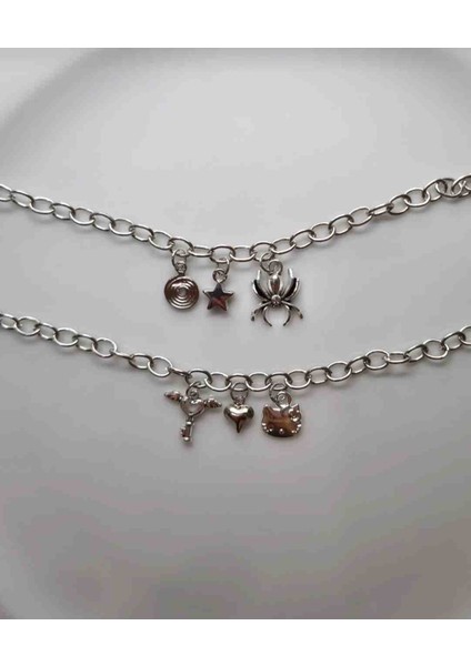 Hello Kitty Örümcek Charm Ikili Çift Sevgili Bff Couple Bileklik Y2K