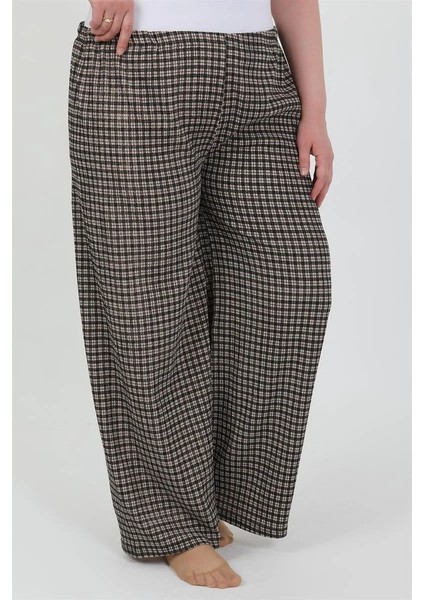 Kadın Büyük Beden Bürümcük Pantolon Kahve modelleri