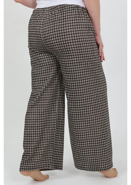 Kadın Büyük Beden Bürümcük Pantolon Kahve indirimleri