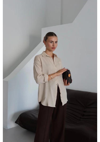 Tek Cepli Müslin Gömlek Bej Pt fiyatları