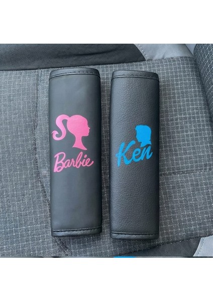 Barbie & Ken Temalı Deri 2'li Emniyet Kemeri Kılıfı Seti