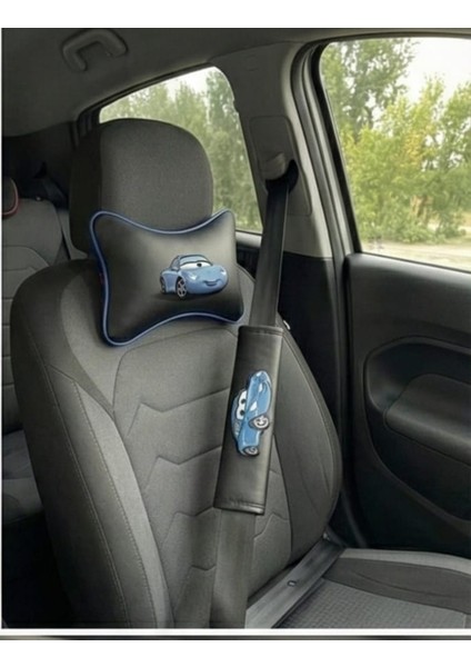 s Şimşek Mcqueen & Sally Temalı 4'lü Deri Oto Konfor Seti (Boyun Yastığı + Kemer Kılıfı) modelleri