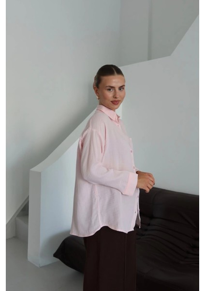 Tek Cepli Müslin Gömlek Pembe Pt fiyatları