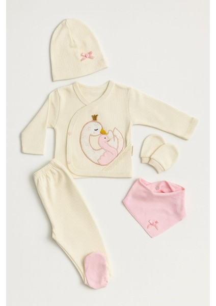 Kız Bebek Yeni Doğan Kuğu Desenli Hastane Çıkışı Set fiyatları