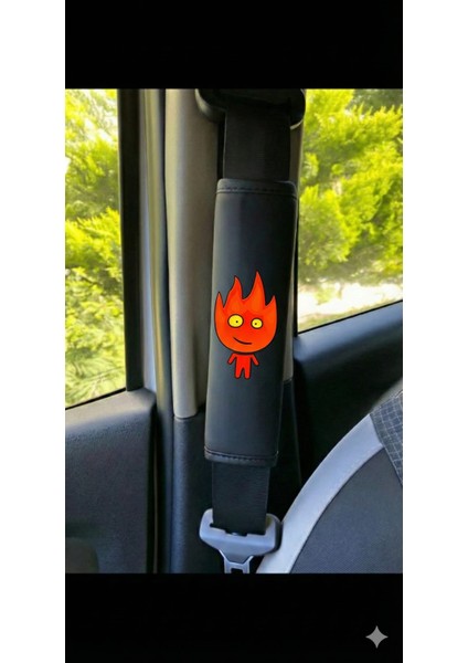 Ateş ve Su Temalı Deri Araba Boyun Yastığı ve Emniyet Kemeri Kılıfı Seti (4 Parça) indirimleri