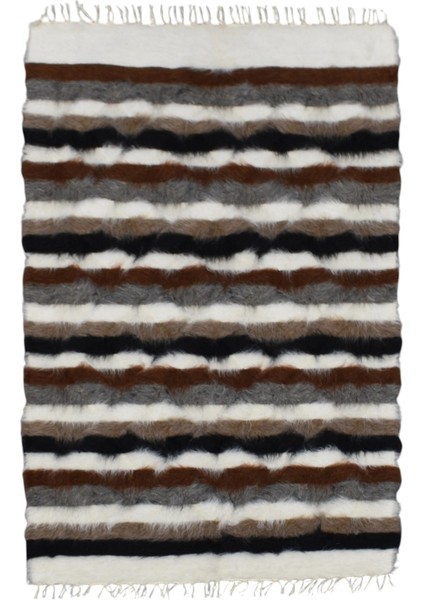 El Dokuma Tiftik Yün Siirt Battaniyesi Kilim 0487 - Yeni - Çok Renkli