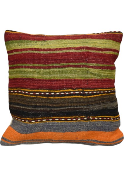 El Dokuma Dekoratif Kilim Kırlent Yastık Kılıfı 0964 - Yeni - Çok Renkli