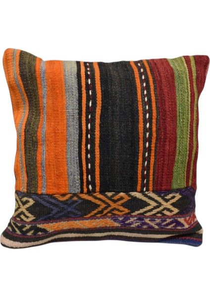 El Dokuma Patchwork Kırkyama Dekoratif Kilim Kırlent Yastık Kılıfı 0983 - Yeni - Çok Renkli fiyatları