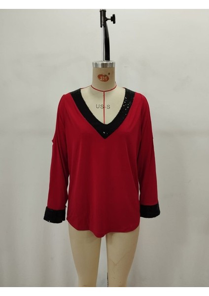 Cottonlab Kadın Uzun Kollu V Yakalı Omuzlardan Açık Sandy Bluz fırsatları