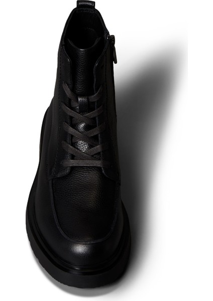 Siyah Erkek Bot Combat Ess Lace Up Apron Lth W fırsatları