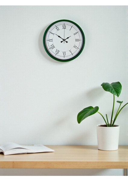 Zentime 36 cm Yeşil Dekoratif Duvar Saati