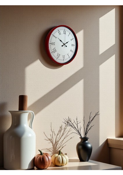 Zentime 36 cm Kırmızı Dekoratif Duvar Saati modelleri