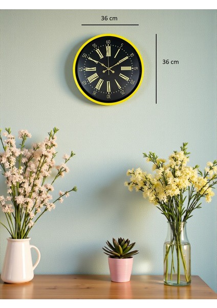 Zentime 36 cm Sarı Dekoratif Duvar Saati indirimleri