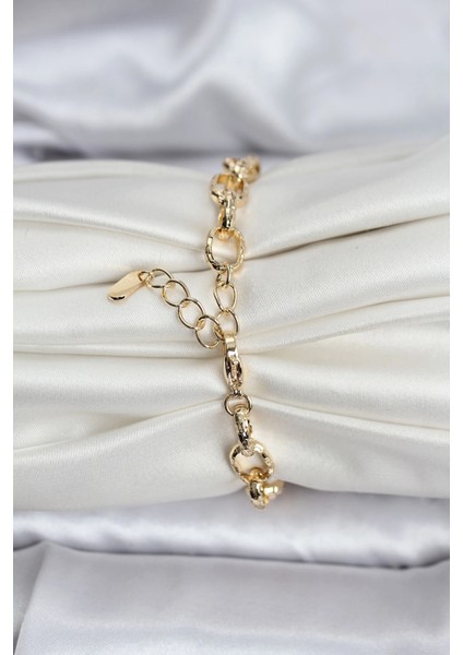 Bfs 14K Gold Renk Kaplama Lazerli Zincir Model cm Kadın Bileklik fiyatları