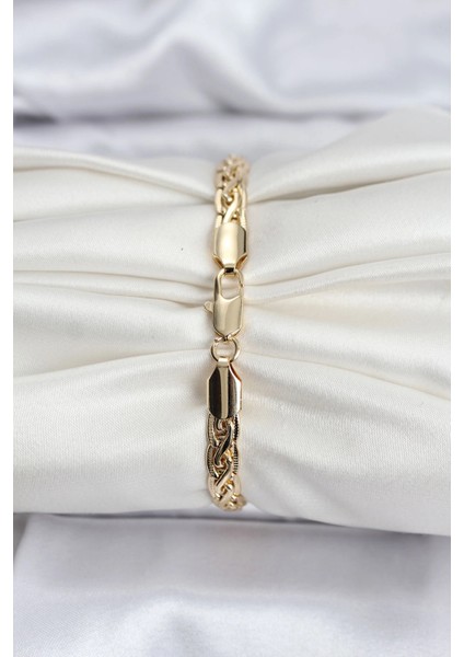 Bfs 14K Gold Renk Kaplama Lazer Zincir Model cm Kadın Bileklik fiyatları