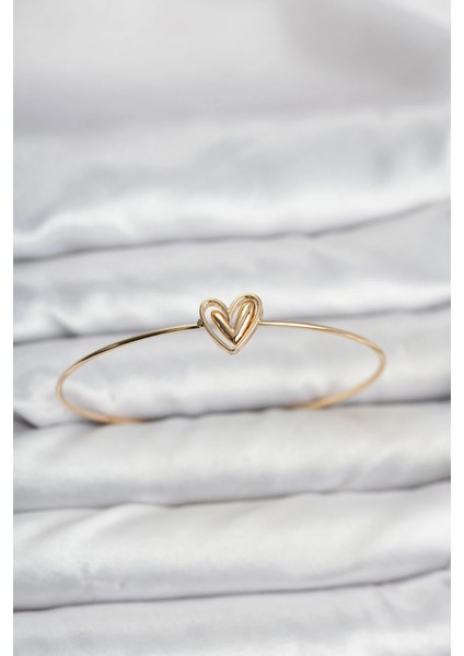 Bfs Kalp Model Gold Renk Bileklik