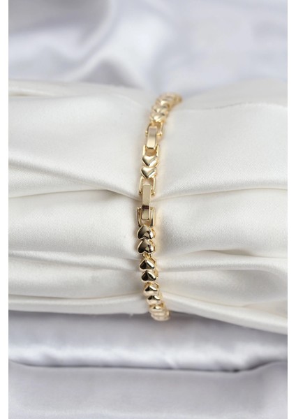 Bfs 14K Gold Renk Kaplama Kalp Model cm Kadın Bileklik fiyatları