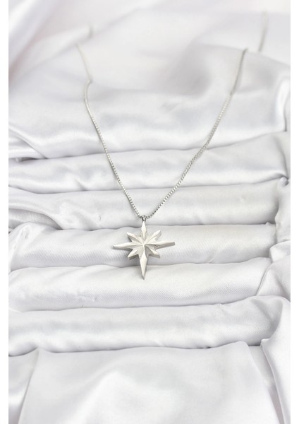 Bfs 316L Çelik Zincir Gümüş Renk Kutup Yıldızı Model 60 cm Zincir Kadın Kolye fiyatları