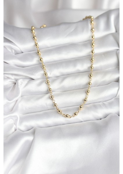 Bfs 14K Gold Renk Kaplama Topçuklu Zincir Model cm Kadın Kolye fiyatları