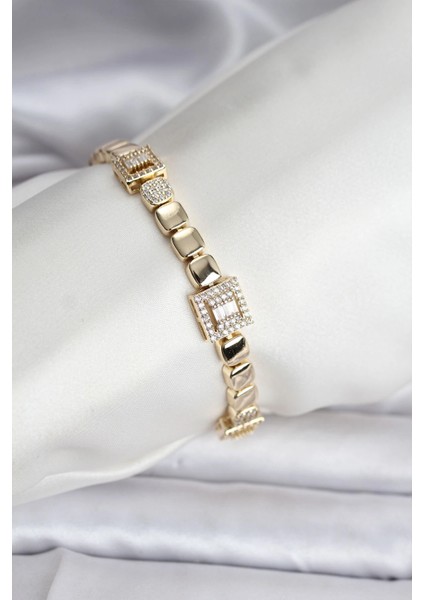 Bfs 14K Gold Renk Kaplama Zirkon Taşlı cm Kadın Bileklik