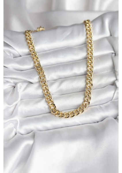 Bfs 14K Gold Renk Kaplama Kalın Zincir Model cm Kadın Kolye fiyatları