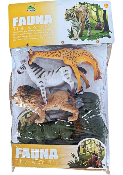 Büyük Boy Vahşi Hayvanlar 5'li Set Fil, Zürafa, Aslan, Zebra, Gergedan Oyuncak Hayvan modelleri