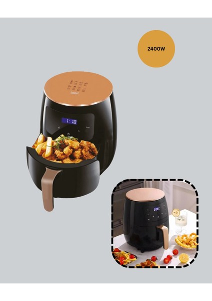Bfs 2400W Güçlü Airfryer 6l Yapışmaz Hazne Bulaşık Makinesi Uyumlu modelleri