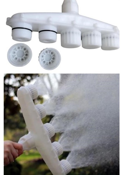 5 Kafalı Peyzaj Bahçe Tarla Çim Sulama Başlığı Yüksek Basınçlı Su Püskürtücü Hortum Aparatı