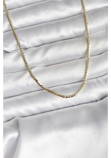 Bfs 14K Gold Renk Kaplama Ezme Zincir Model cm Kadın Kolye