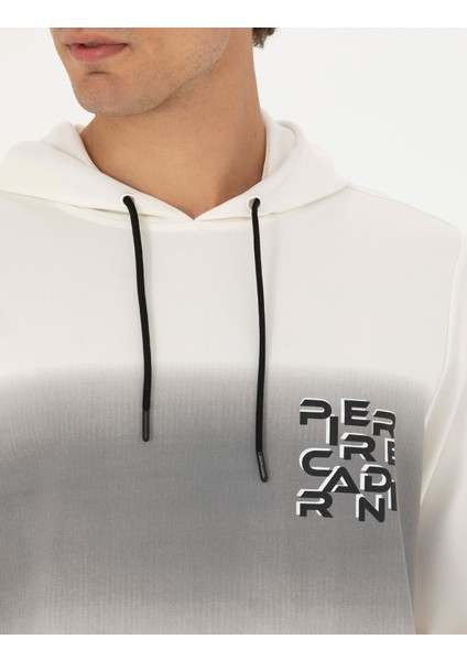 Erkek Ekru 2 İplik Regular Fit Kapüşonlu Sweatshirt 50272827-VR019