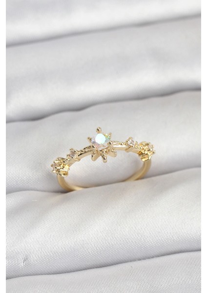 Bfs Gold Renk Pirinç Yıldız Model Kadın Yüzük