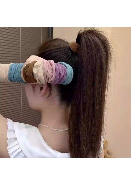 Yüksek Elastikiyet Ultra Geniş Maske Kas Kafa Bandı Yeni High-End Deri Bant Kadın Kravat Saç Daire Headdress Yüksek At Kuyruğu Saç Ipi (Yurt Dışından) fırsatları