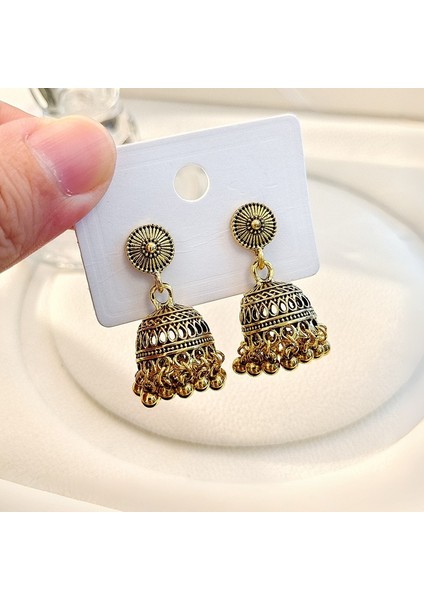 Yeni Moda Çiçek Inci Geometrik Yay Küpe Hafif Lüks Mizaç Küpe ile Yüz Kıdemli Duygusu (Yurt Dışından)