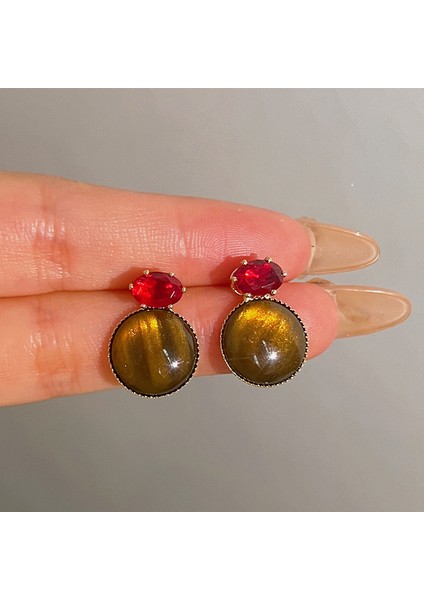 Kırmızı Noel Retro Sonbahar ve Kış Küpeleri Kadın Niş Küpeler Kadın Işık Lüks Mizaç Kıdemli Yeni Yıl Patlama Modelleri Yeni Küpeler (Yurt Dışından)