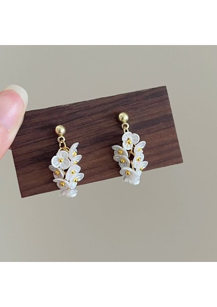 925 Iğne Küpe Kız Kalp Ins Küpe Asimetrik Balık Kuyruğu Deniz Kabuğu Uzun Bölüm Mizaç Net Kırmızı Süper Peri Küpe (Yurt Dışından)