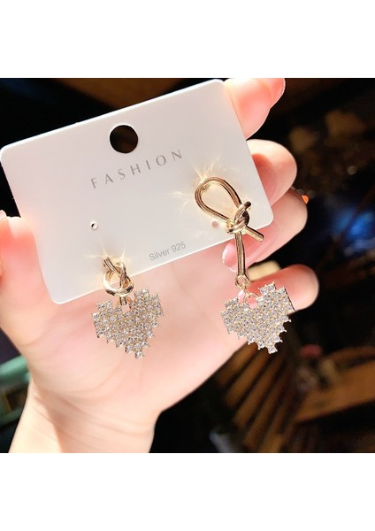 Yeni Moda Çiçek Inci Geometrik Yay Küpe Hafif Lüks Mizaç Küpe ile Yüz Kıdemli Duygusu (Yurt Dışından)