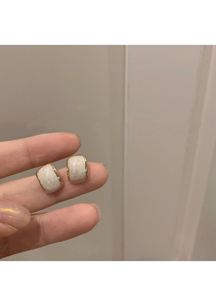 925 Gümüş Iğne Fransız Mizaç Inci Küpe Kore Versiyonu Küpe Kıdemli Duygusu Aşk Çiçek Yüz Küpe ile Kadın (Yurt Dışından)