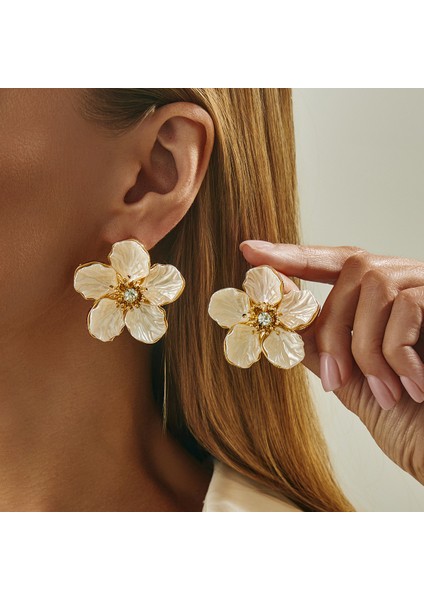 Yeni Küpeler Eğlence Tatil Tarzı Uzun Küpeler Çiçek Niş Hafif Lüks Popüler Kadın Küpeleri (Yurt Dışından) modelleri