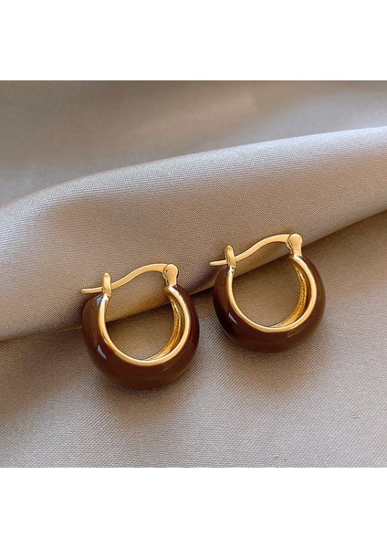 Merad Retro Köri Küpe Niş Hong Kong Tarzı Hafif Lüks Üst Düzey Küpe Duygusu Mizaç ve Küpe ile Moda Kadın (Yurt Dışından)