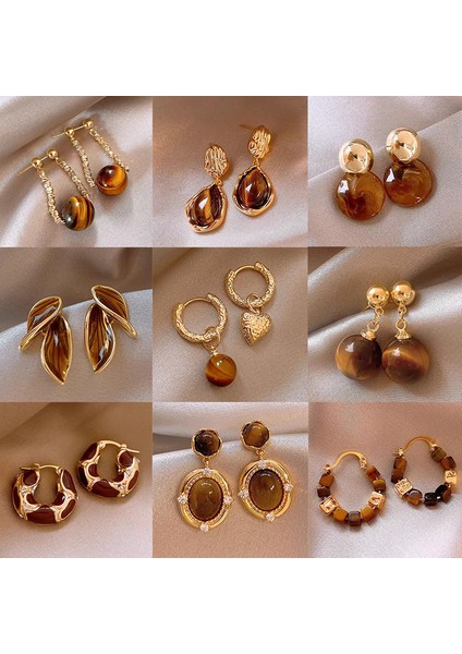 Merad Retro Köri Küpe Niş Hong Kong Tarzı Hafif Lüks Üst Düzey Küpe Duygusu Mizaç ve Küpe ile Moda Kadın (Yurt Dışından) fiyatları