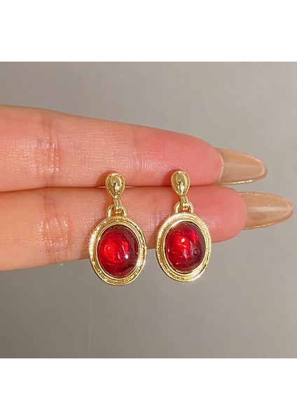 Kırmızı Noel Retro Sonbahar ve Kış Küpeleri Kadın Niş Küpeler Kadın Işık Lüks Mizaç Kıdemli Yeni Yıl Patlama Modelleri Yeni Küpeler (Yurt Dışından)