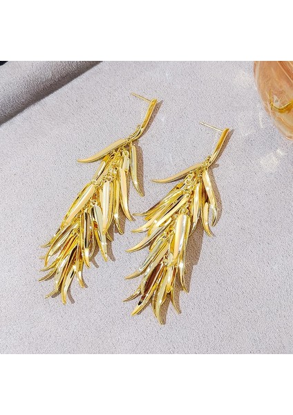 Avrupa ve Amerika Birleşik Devletleri Modasında Kıdemli Atmosfer Mizaç Küpeleri Duygusu Atılı Elmas Taklidi Uzun Püskül Küpeler Kadın (Yurt Dışından)