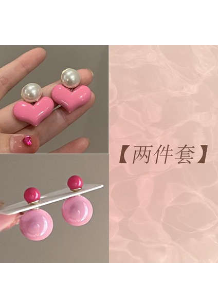 Gül Kırmızı Kalp Küpe Kadın Anlamda Mizaç Niş Tasarım Baharatlı Kız Küpe Küpe Dopamin Beyazlatma Küpe G (Yurt Dışından)